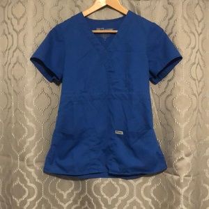 Royal blue greys anatomy scrub top size small